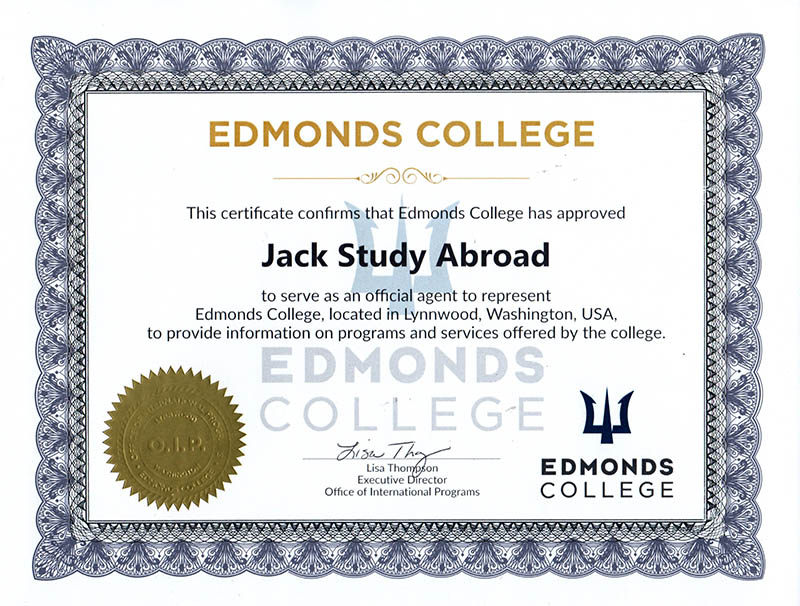 Edmonds College certificate