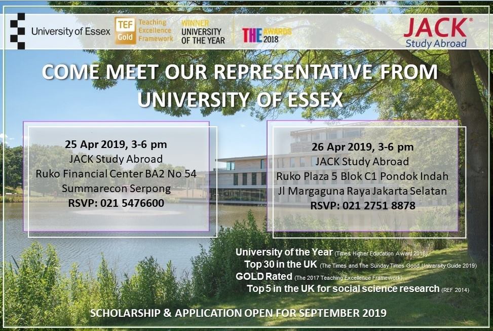 Come Meet Representative from University of Essex